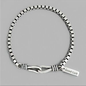 ⭐️ Retro 925 Sterling Silver Simple Good Luck Bracelet